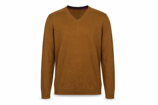 Ted Baker Men's Brown Wool V-Neck Pullover, L