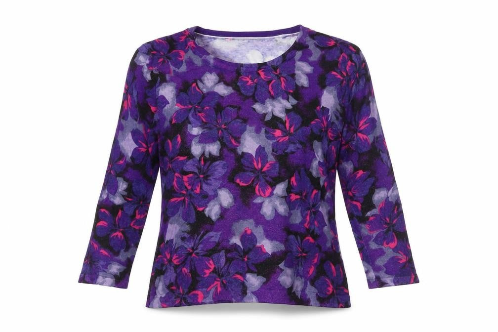 Precis Women's Purple Floral Pullover Jumper S