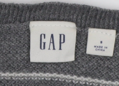 Gap Mens Grey Striped Pullover Jumper, Size S,