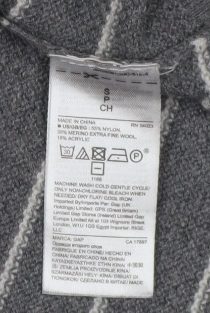 Gap Mens Grey Striped Pullover Jumper, Size S,