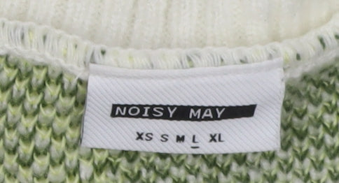 Noisy May Women's White Chunky Pullover Jumper M
