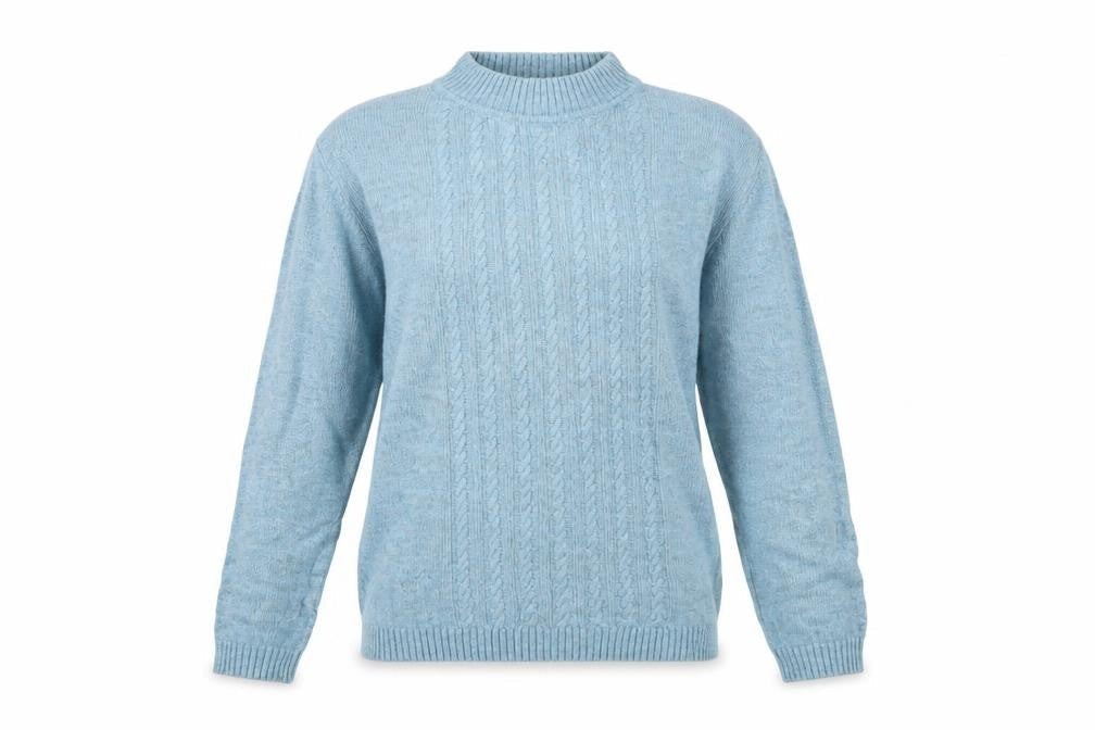 Isle Women's Blue Cable-Knit Jumper, Medium