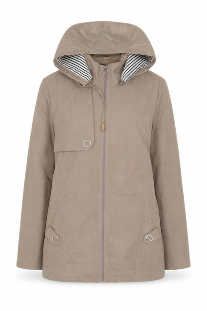 Balsamik Women's Beige Hooded Jacket Size 10 Casual