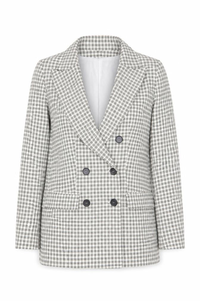 Missguided Stylish Women's Grey Check Blazer UK 6