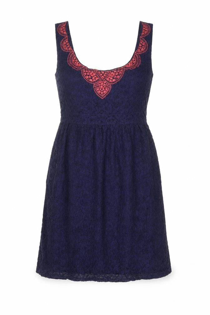 FatFace Women's Blue A-Line Knee Length Dress