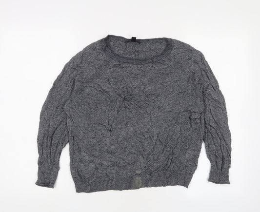 J.Crew Women's Grey Knit Jumper M Long Sleeve Crew Neck