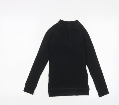 Additional front view of Trespass boys’ black fleece full zip sweatshirt 5-6 years