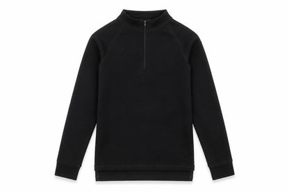 Front view of Trespass boys’ black fleece full zip sweatshirt 5-6 years