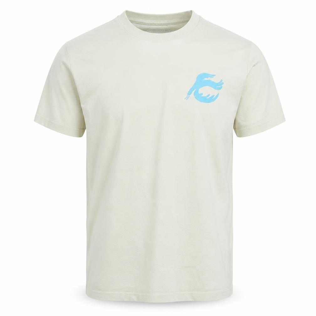The Golden Rays Beige Graphic T-Shirt, M, Men's