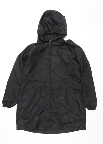 Active Women's Black Parka Jacket with Hood Size 10