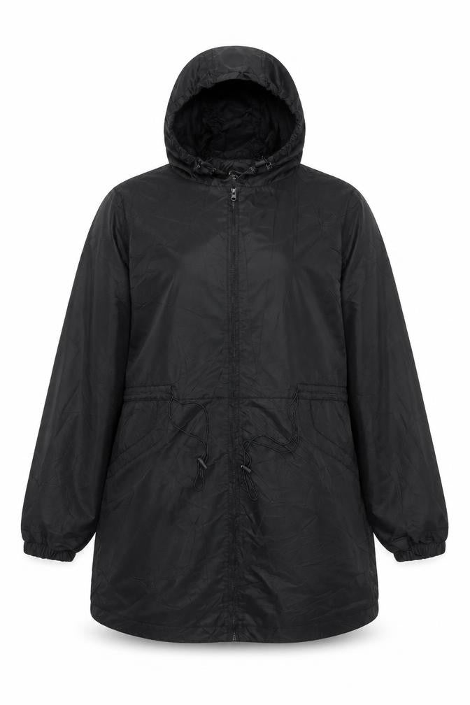 Active Women's Black Parka Jacket with Hood Size 10