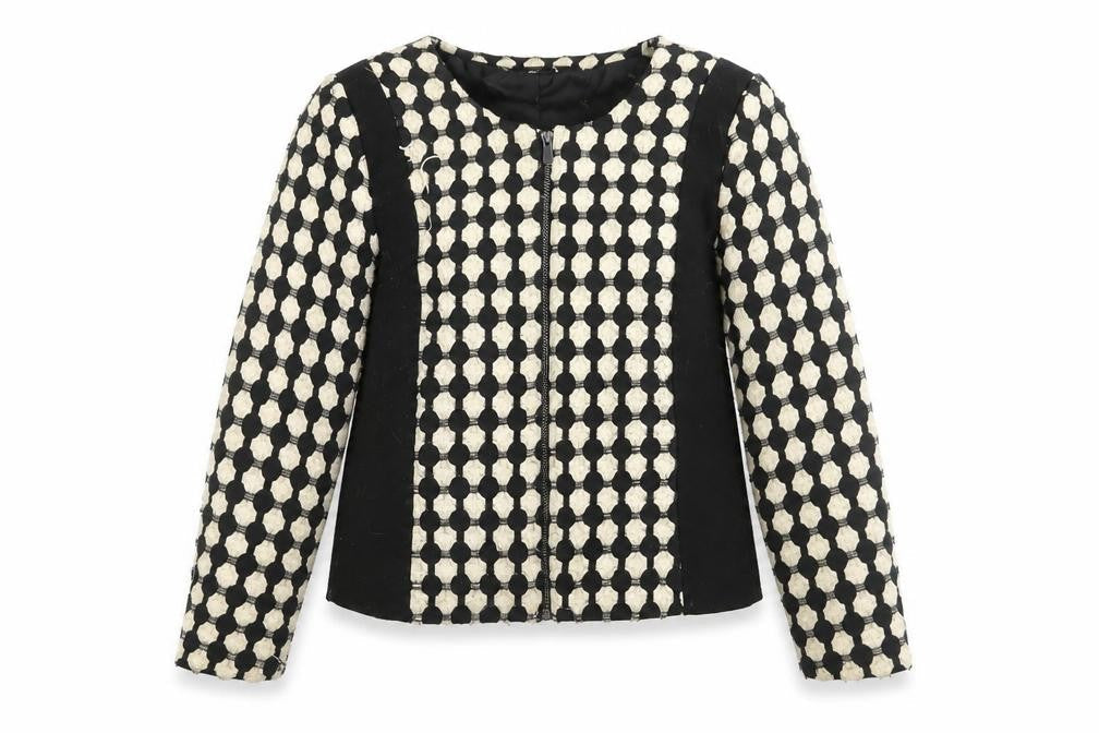 H&M Women's Black Cropped Bomber Jacket Size 8