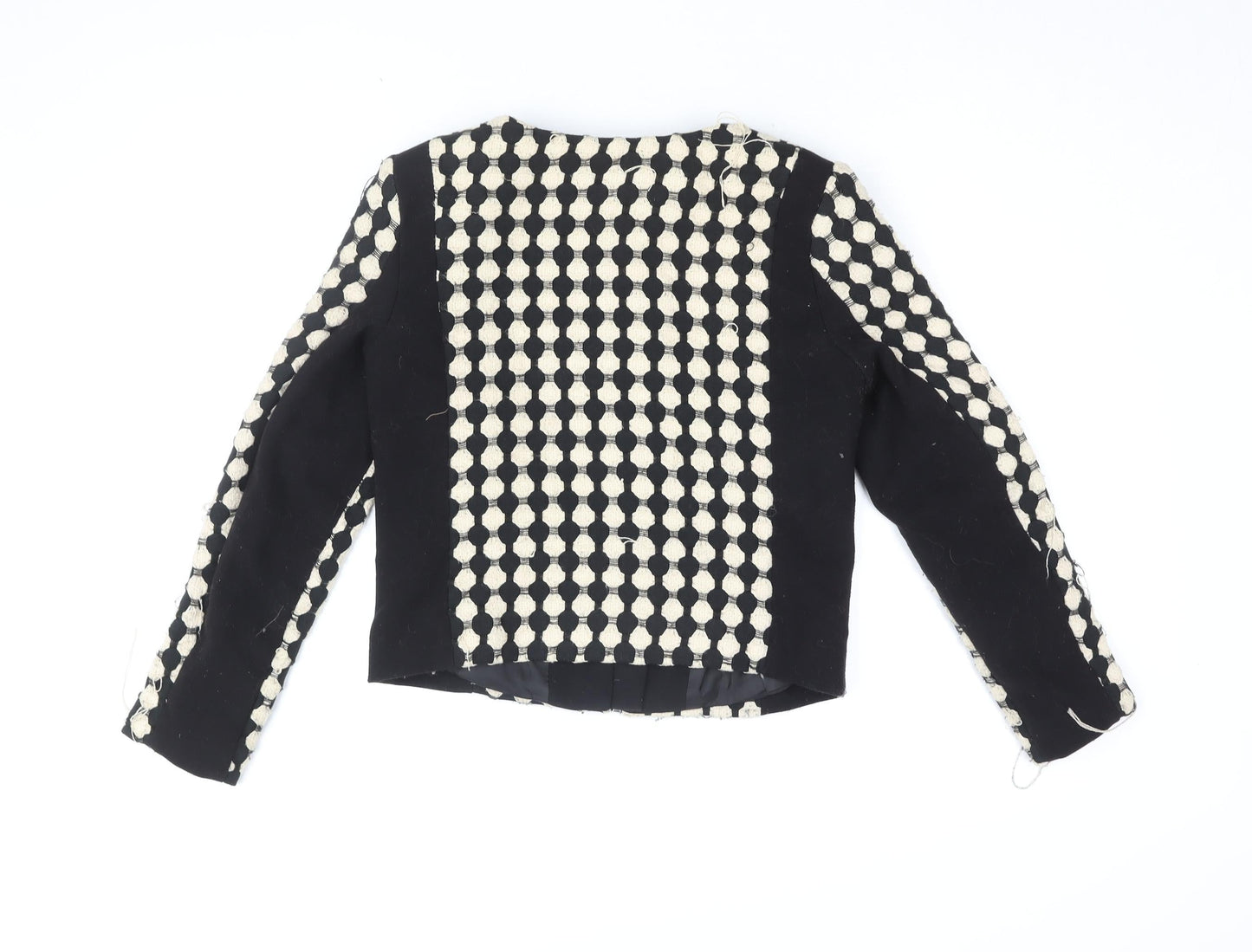 H&M Women's Black Cropped Bomber Jacket Size 8