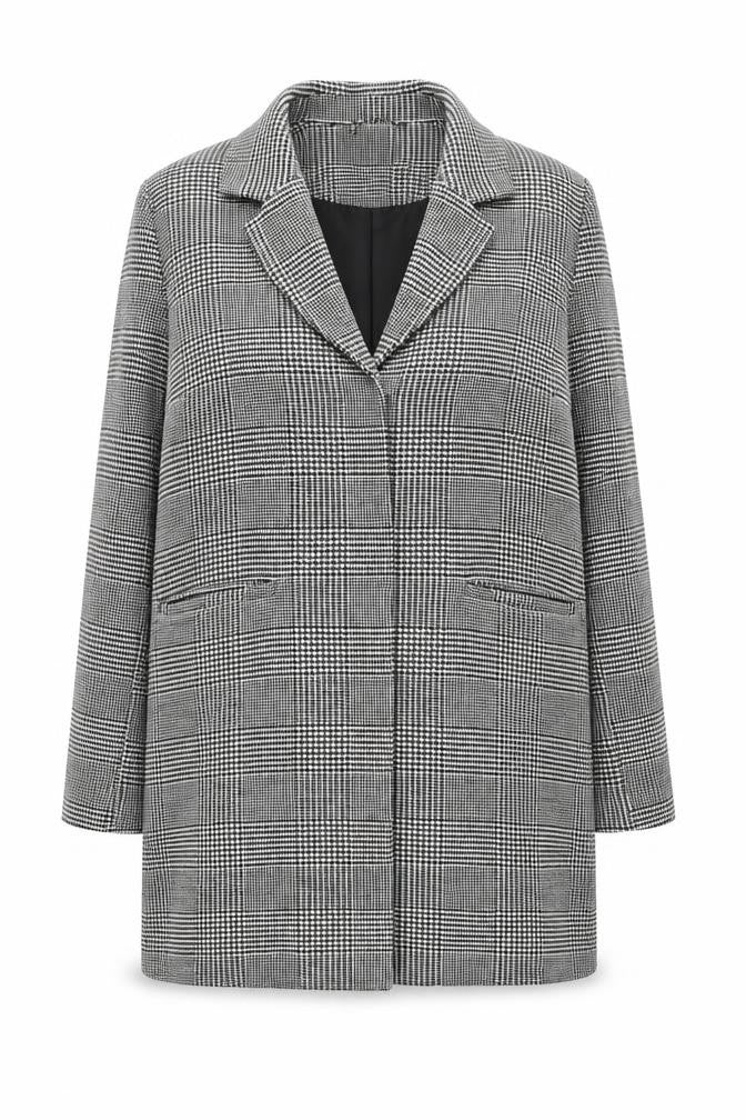 Dorothy Perkins Women's Black White Checked Coat Size 14