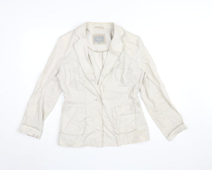 Per Una Women's Ivory Blazer Size 10 Linen Classic