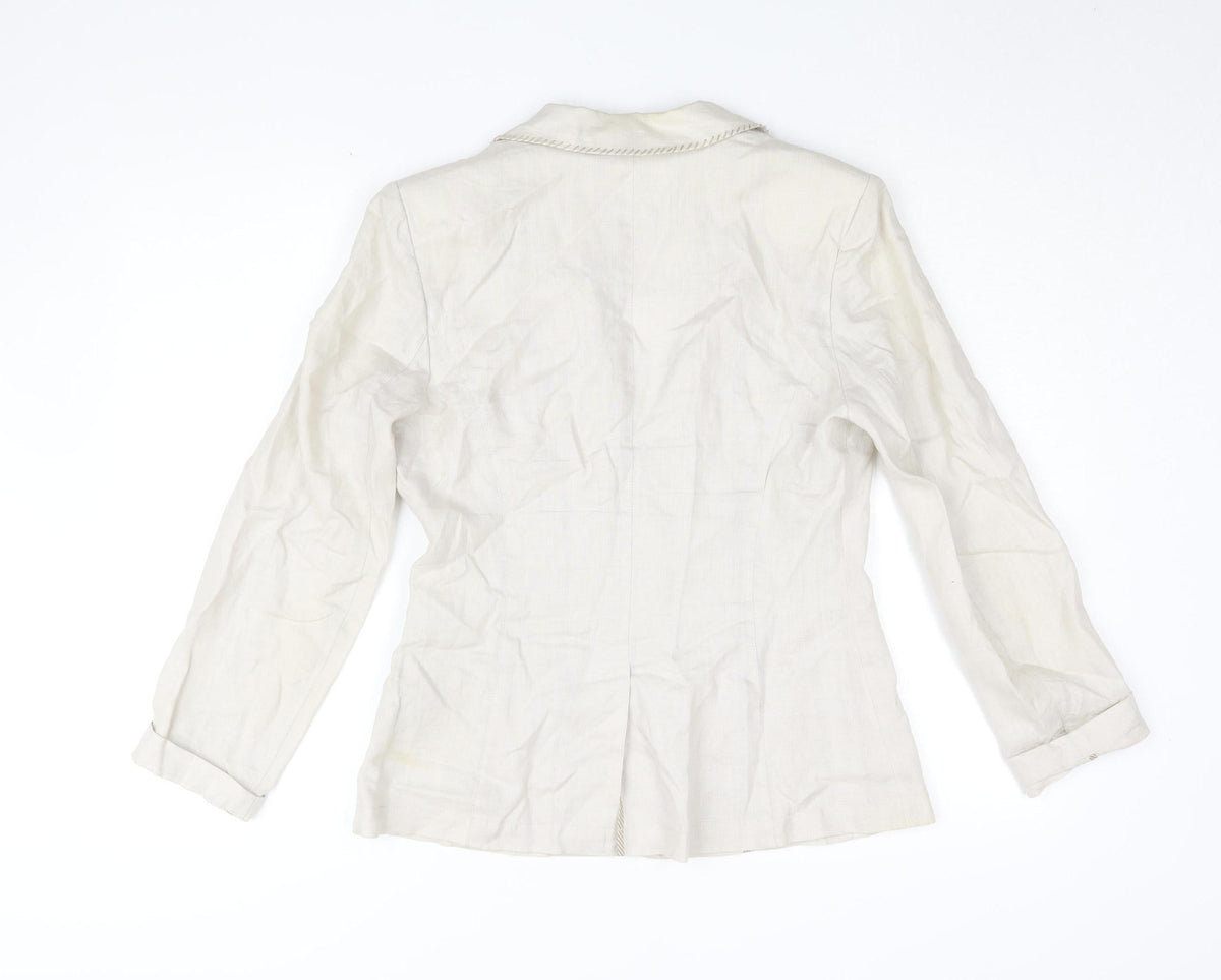 Per Una Women's Ivory Blazer Size 10 Linen Classic