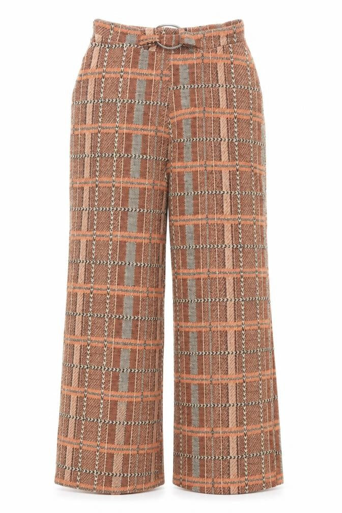 Zara Women's Multicoloured Plaid Wide-Leg Trousers, Size S