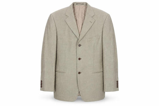 Cezan Beige Wool Men's Blazer Size 46 Formal Wear