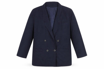 Tanya Women's Blue Notch Lapel Double-Breasted Blazer Size 14