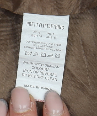 PRETTYLITTLETHING Women's Brown Blazer, Size 6