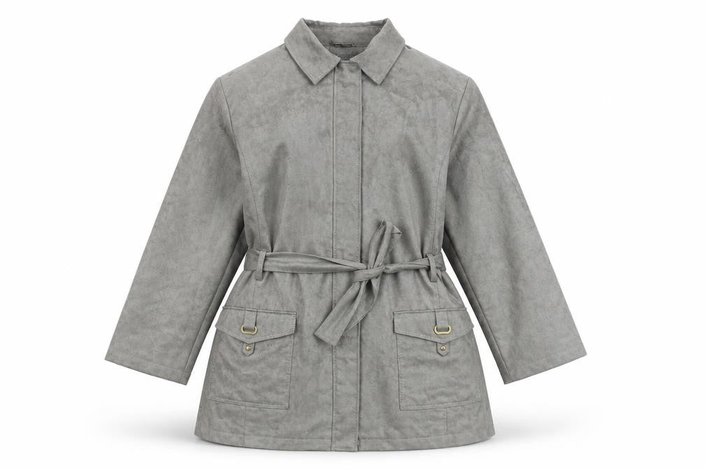 Bonmarché Women's Grey Belted Coat XL