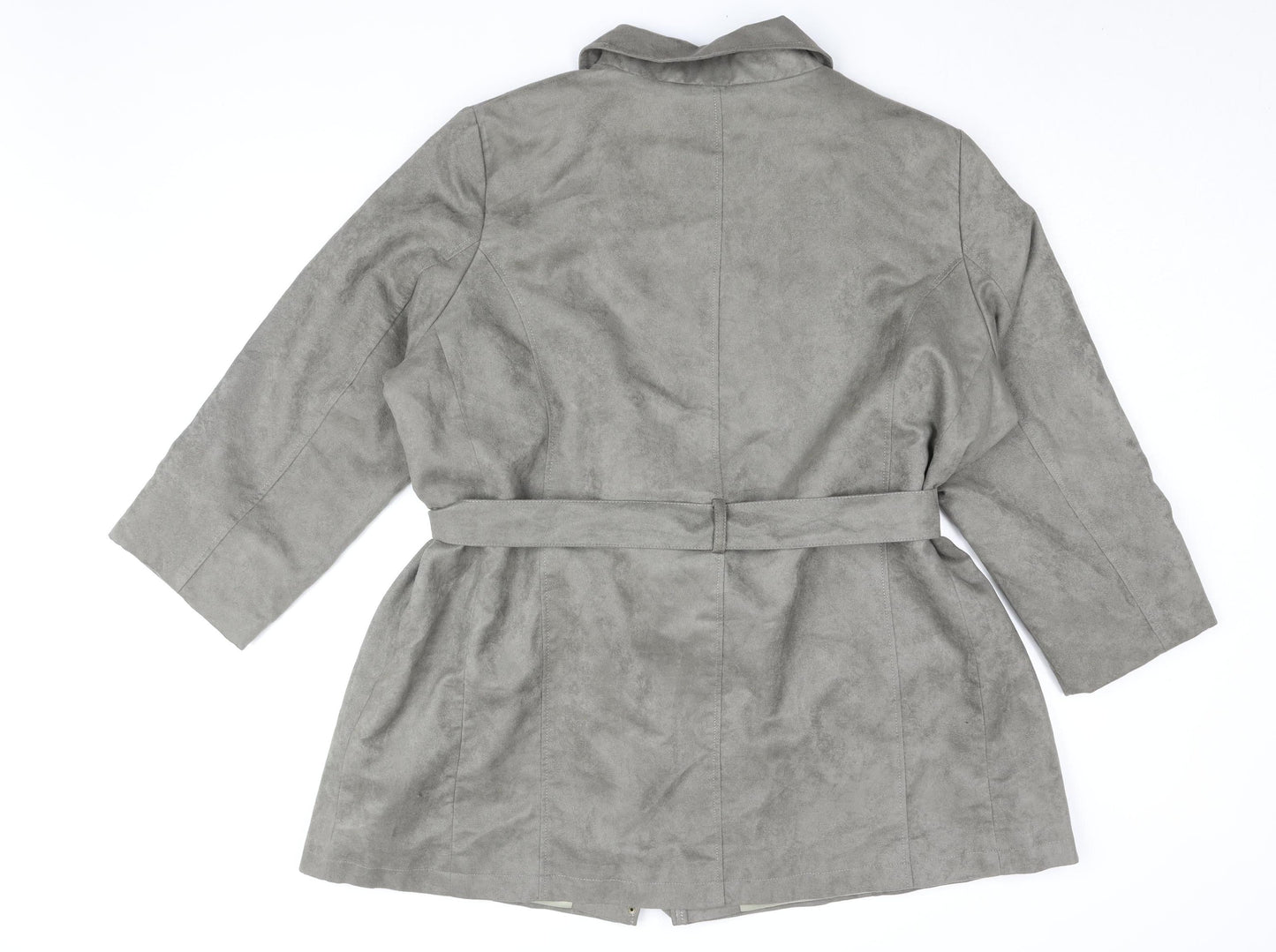 Bonmarché Women's Grey Belted Coat XL