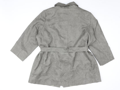 Bonmarché Women's Grey Belted Coat XL