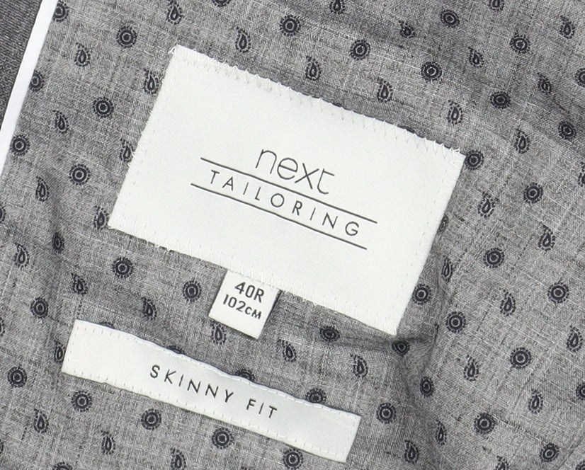Next Grey Slim Fit Men's Blazer, Size 40R, Business Wear