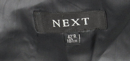 Next Men's Black Suit Jacket Size 42R Wool Blend