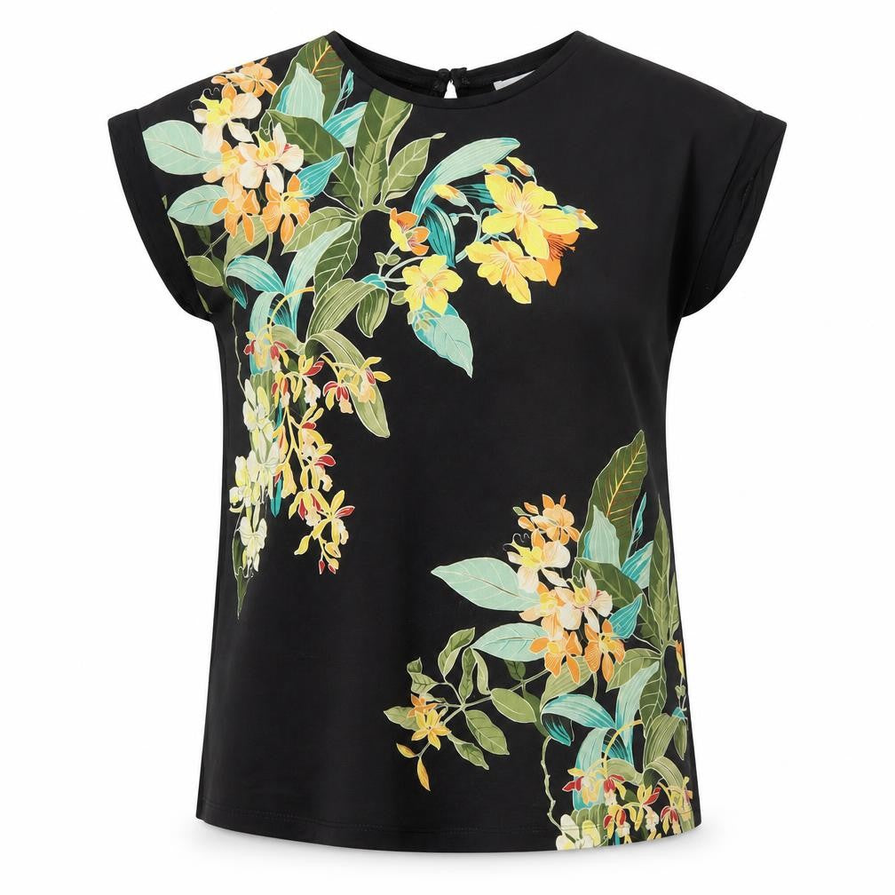 Warehouse Women's Black Floral Top, Size 8