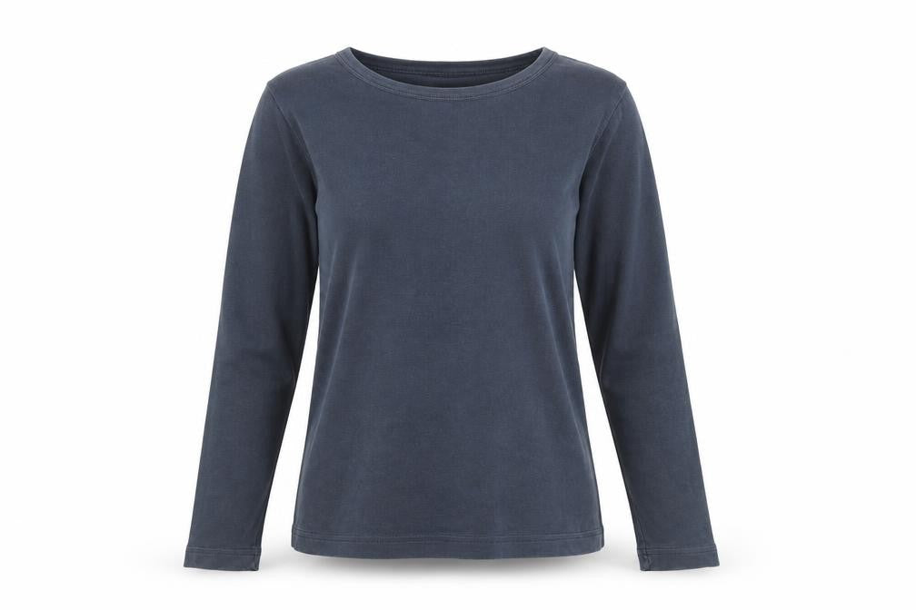 Paco Women's Blue Cotton Long Sleeve Jersey Tee