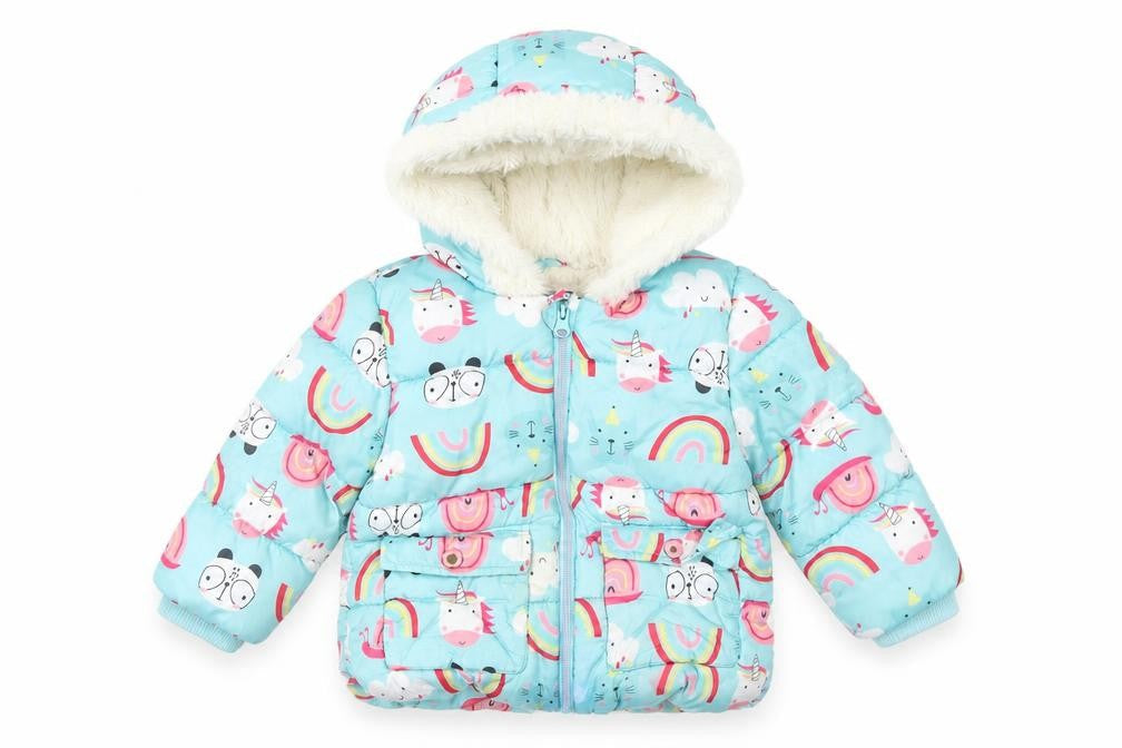 Minoti Unisex Baby Unicorn Puffer Jacket 18-24M Multicoloured
