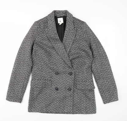 H&M Women's Black Blazer Size 8 Double-Breasted