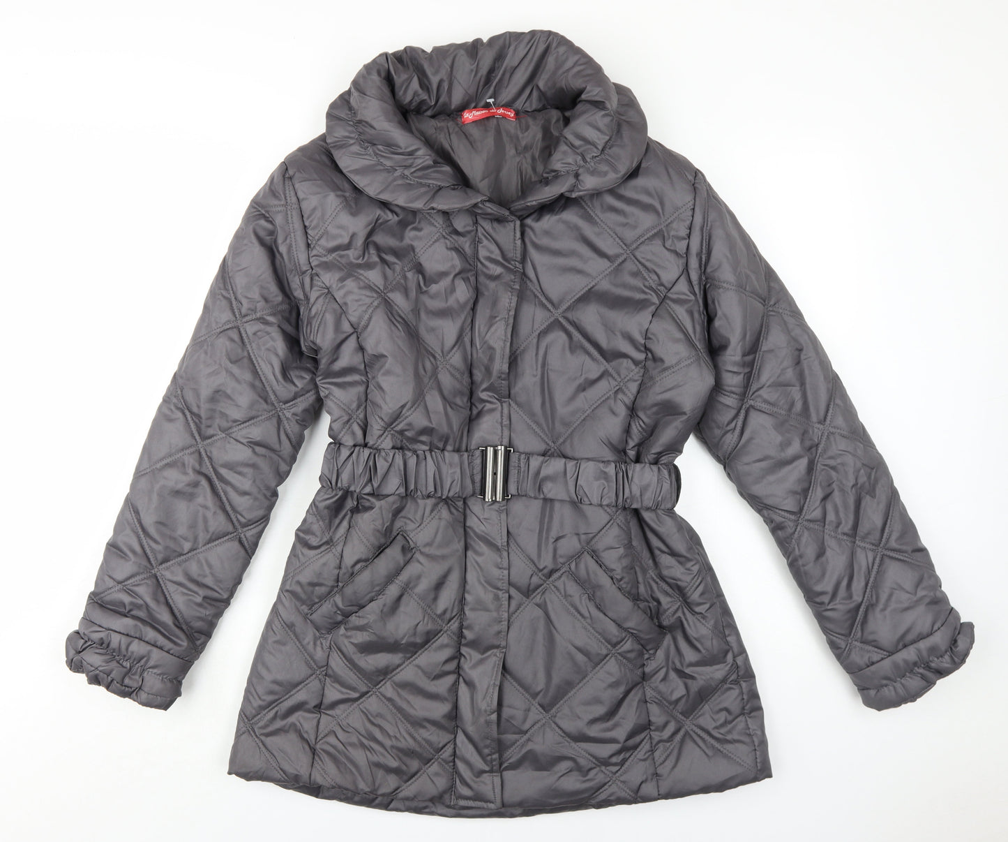 La Maison du Jersey Women's Grey Quilted Coat - Size 16