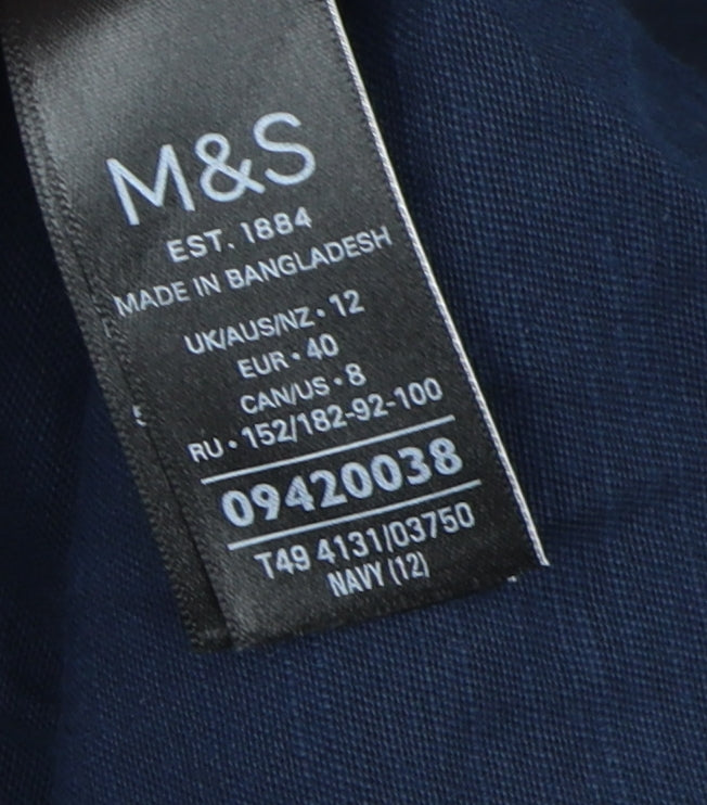 Marks and Spencer Women's Blue Military Jacket Size 12