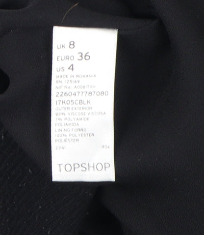 Topshop Women's Black Biker Jacket Size 8 Casual
