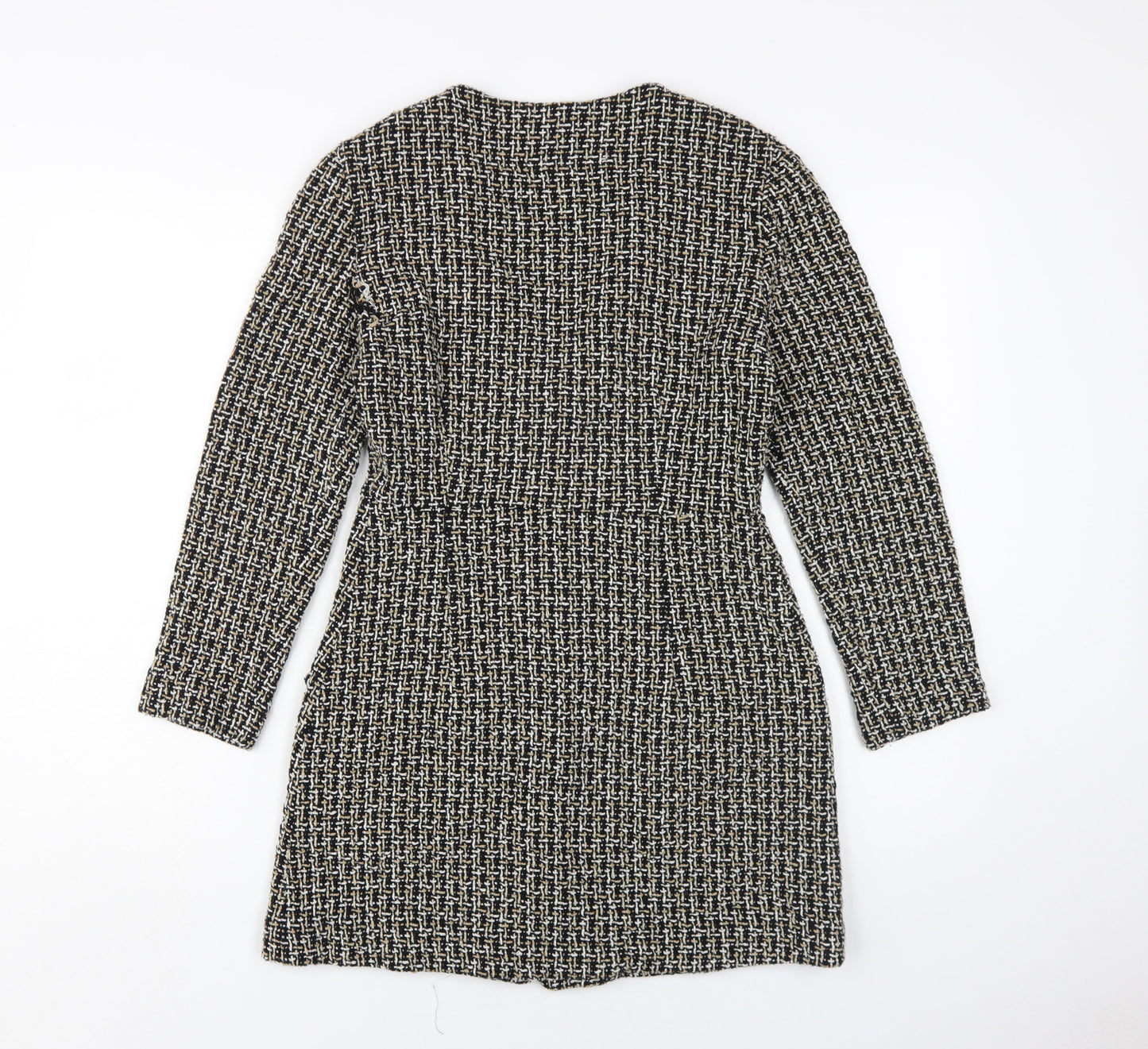 Zara Women's Black Beige Cardigan M V-Neck