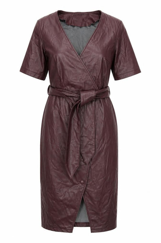 Very Women's Brown Wrap Midi Dress with Belt, Size 10
