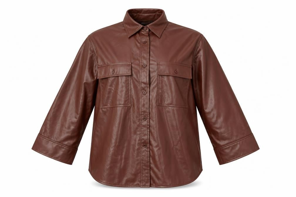 ASOS Women's Brown Collared Button-Up Shirt UK 8