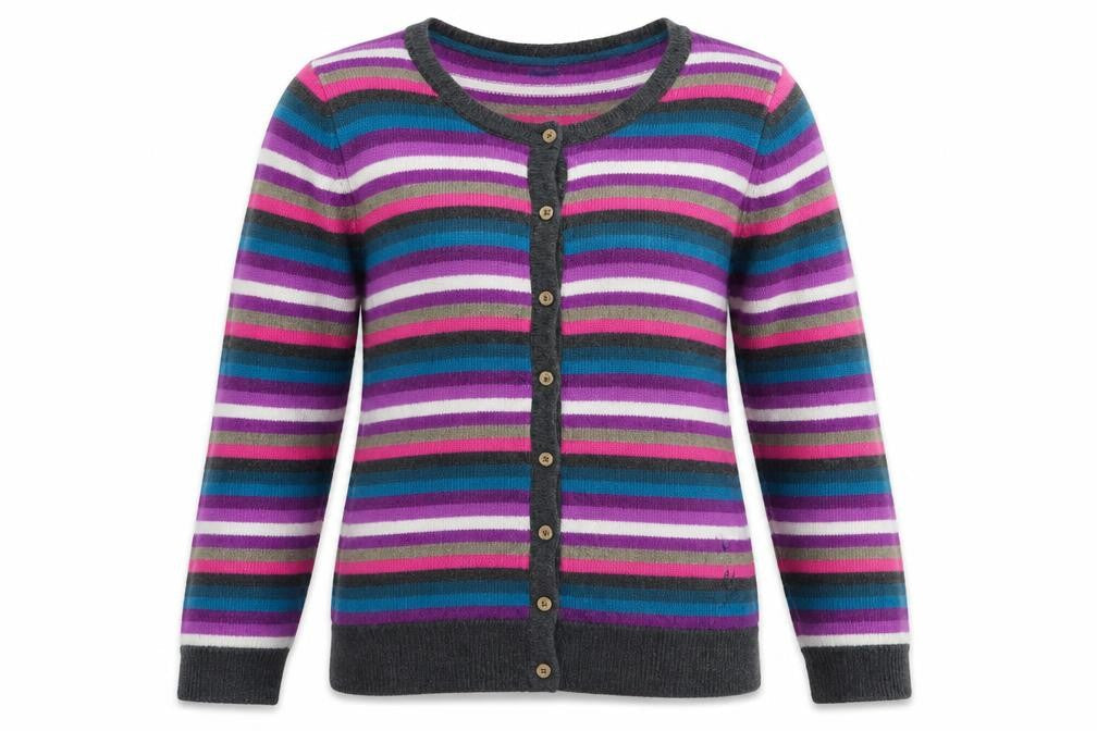 Manitany Women's Multicoloured Striped Cardigan 10