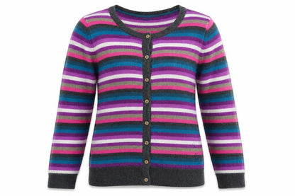 Manitany Women's Multicoloured Striped Cardigan 10