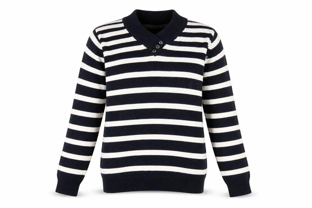 EWM Women's Black Striped Pullover Jumper Size 10
