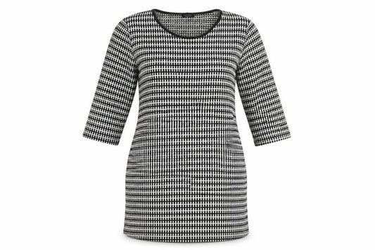 Luca Vanucci Women's Black & White Geometric Sheath Dress, S