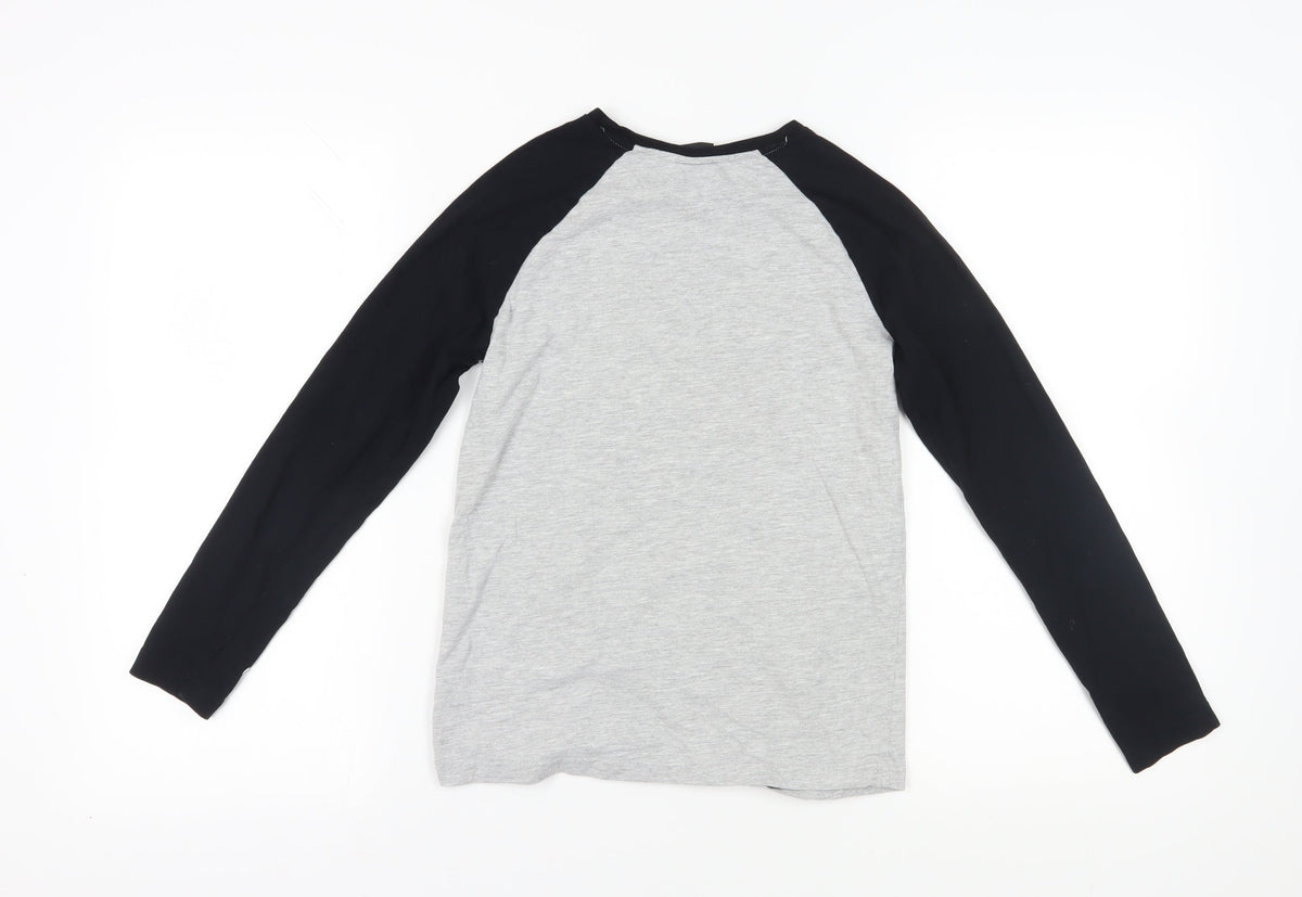 Back view of Xbox boys’ grey & black gaming long sleeve t-shirt 12-13 years