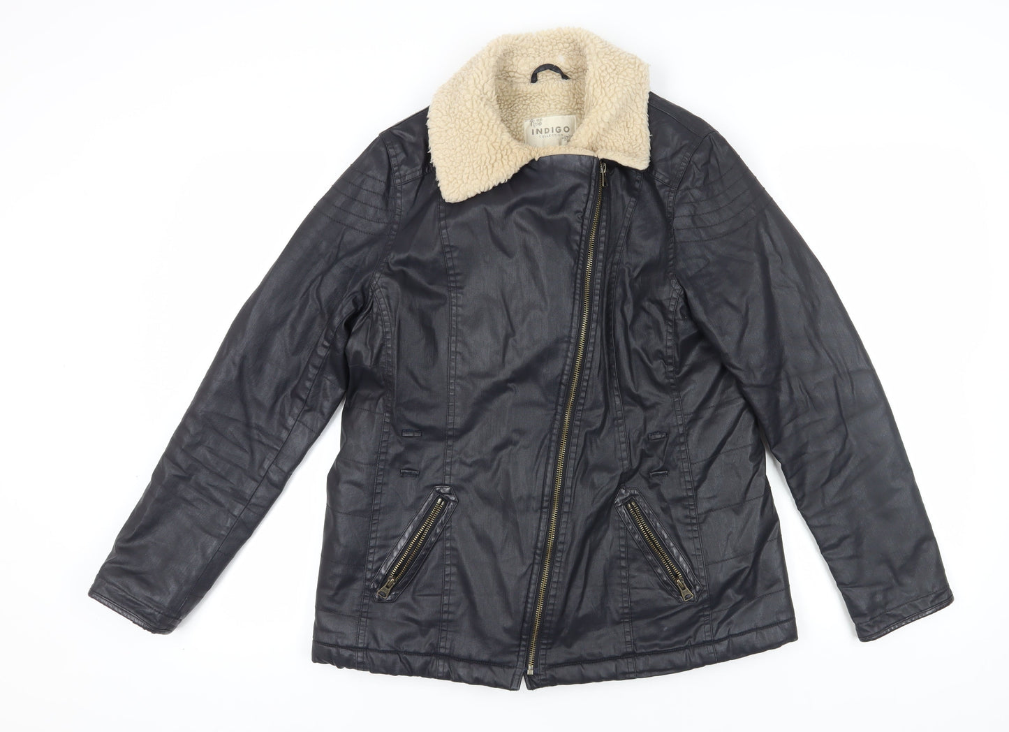 Marks and Spencer Women's Black Motorcycle Jacket Size 12