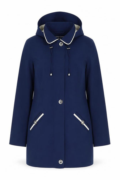Isle Women's Blue Hooded Rain Coat Size 10