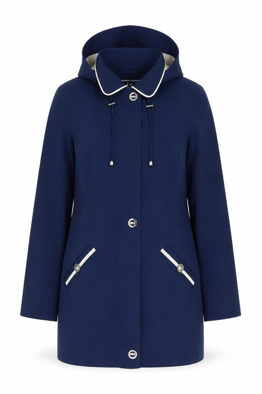 Isle Women's Blue Hooded Rain Coat Size 10