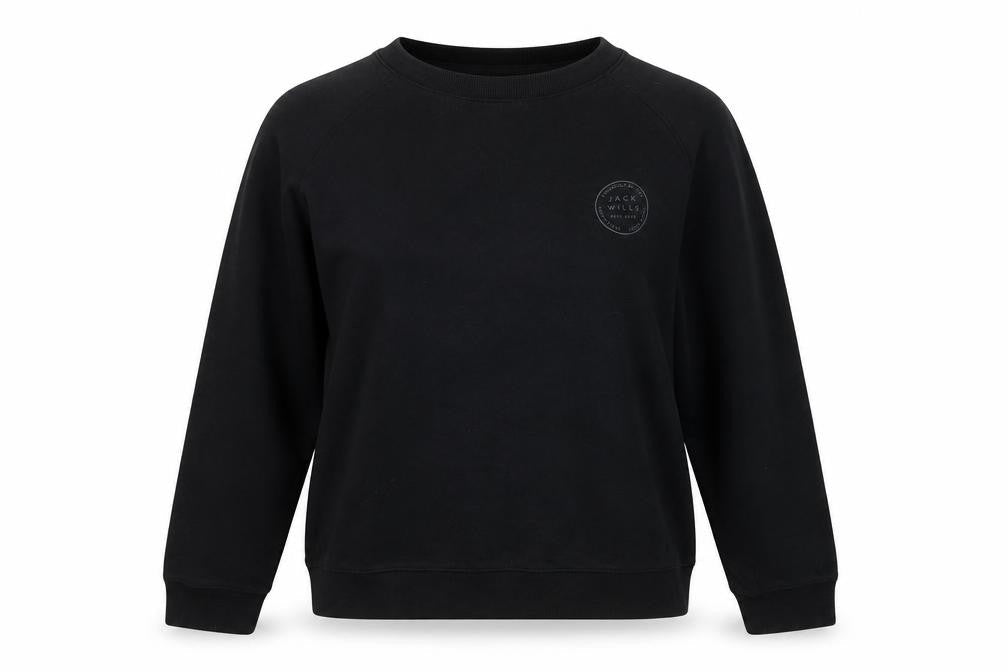 Jack Wills Women's Black Pullover Sweatshirt UK 8