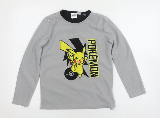 Boys Pokémon Grey Sweatshirt Pullover 10-11 Years Fleece