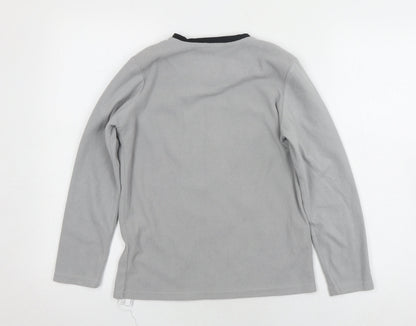 Back view of boys’ pokémon grey sweatshirt pullover 10-11 years fleece